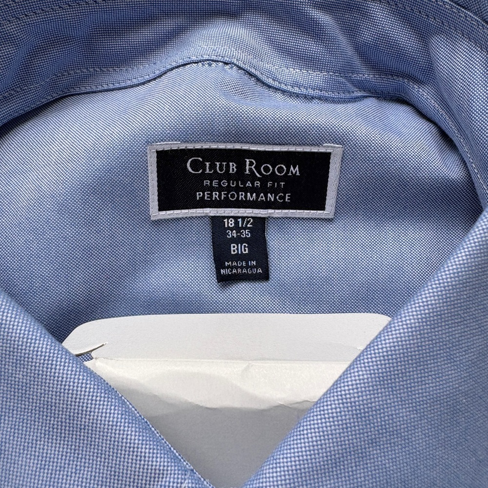 Club Room Light Blue Button-Down Performance Dress Shirt - Picture 3 of 6